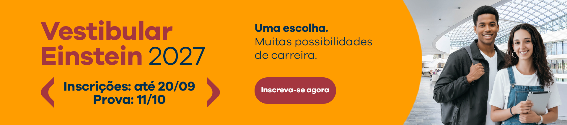 Vestibular Einstein 2027 - Inscrições abertas